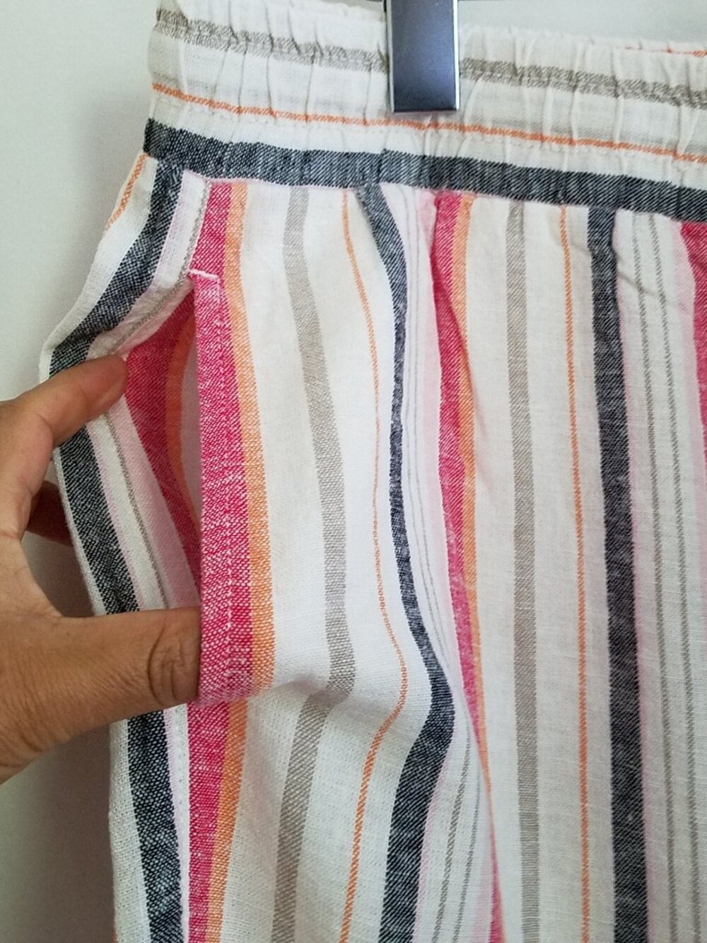 Rafaella Linen Blend Pants XL Star White (Striped) NWT Lightweight - Picture 11 of 14